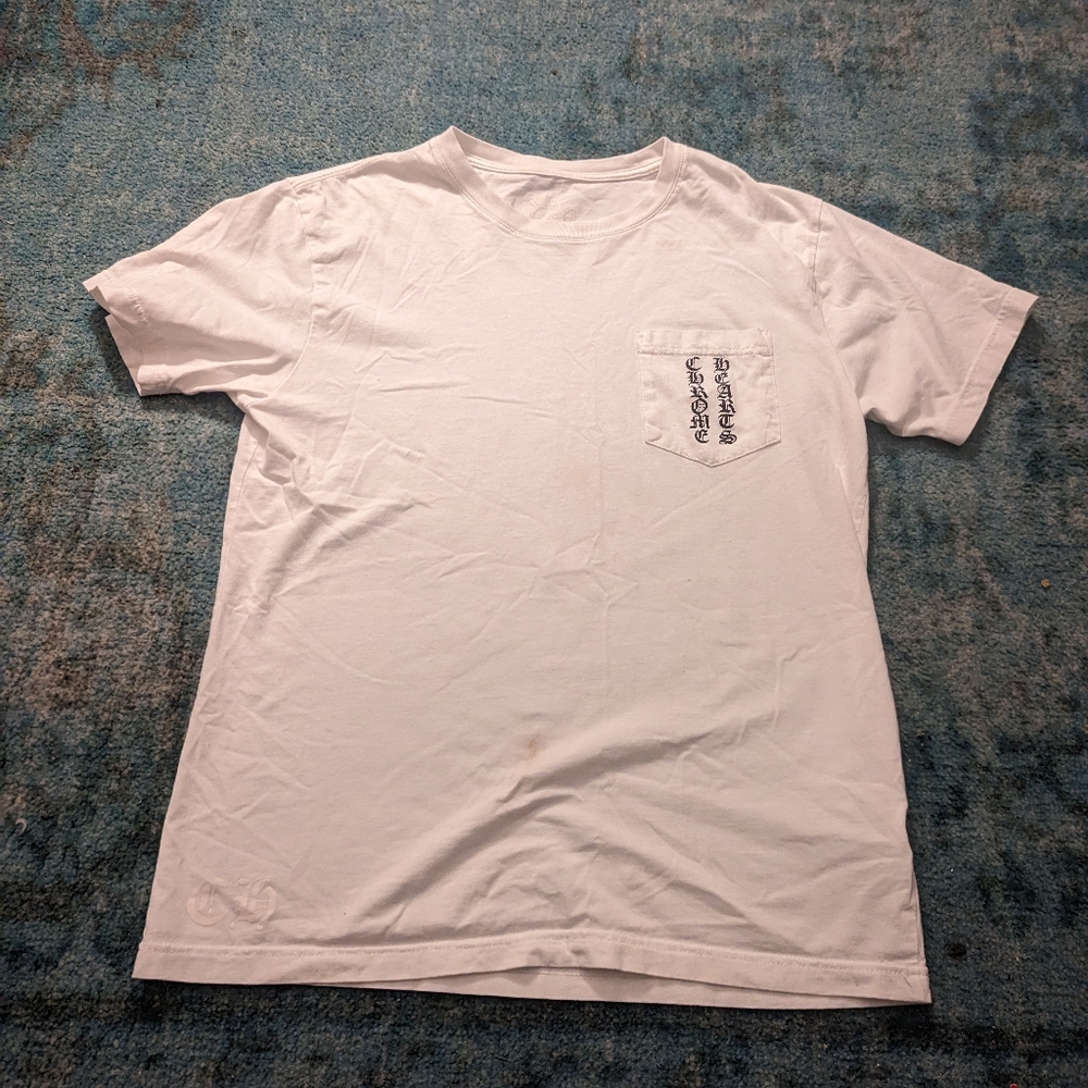 Chrome Hearts Vertical Font Logo Pocket T-shirt